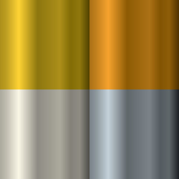 Set of textures on precious metals: gold and silver. Bronze and - Vector, Image