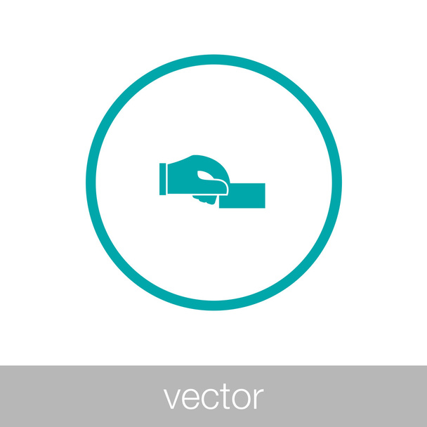 Hand holding business card icon - Wektor, obraz