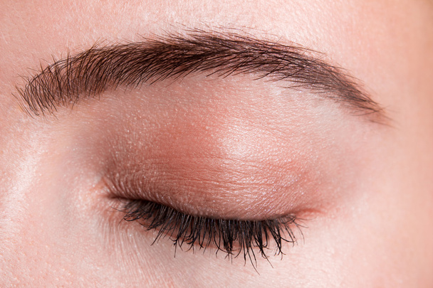 Closeup of beautiful woman eye with makeup - Fotoğraf, Görsel