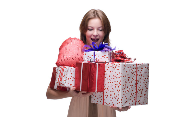 Closeup portrait of girl with some gifts - Photo, image