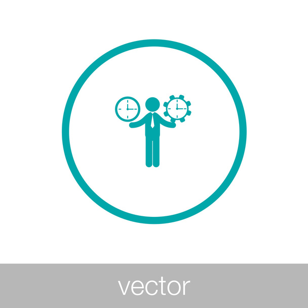 Time for work icon - Over time working icon - Concept flat style - Vector, Image