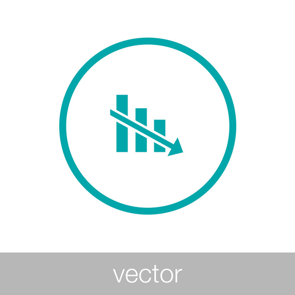 csökkenő grafikon ikon - csökkenő chart ikon - üzleti veszteséget ic - Vektor, kép