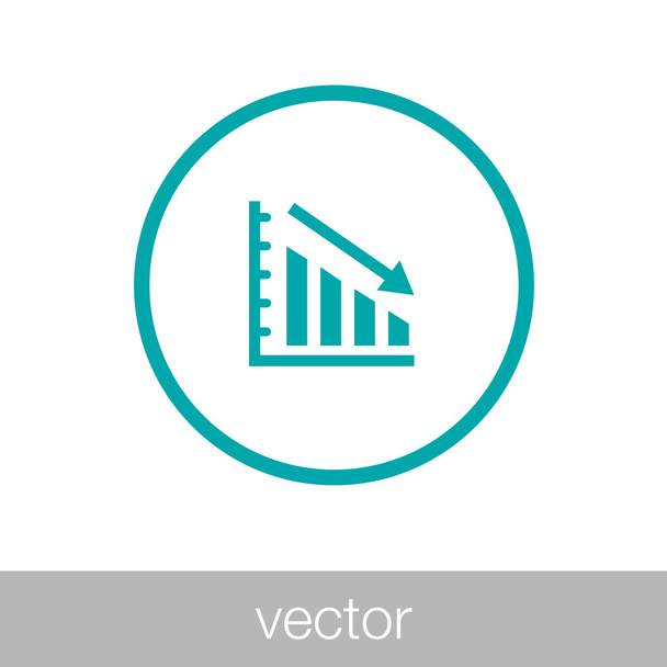 ícone gráfico em declínio - ícone gráfico em declínio - perdas de negócios ic
 - Vetor, Imagem