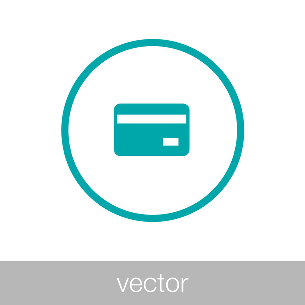 Ícone de cartão de crédito - Ícone de dinheiro de plástico - símbolo financeiro
 - Vetor, Imagem