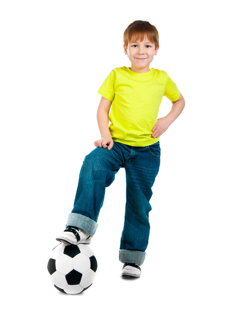 Little boy with the ball - Фото, изображение