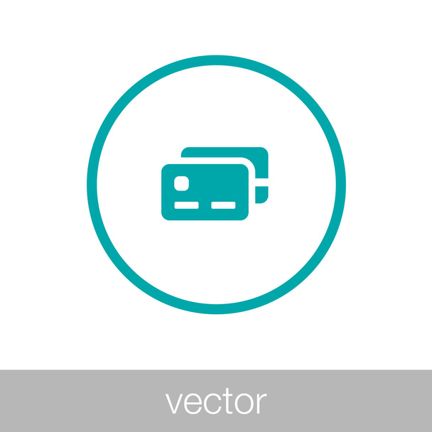 Icono de tarjeta de crédito - icono de dinero de plástico - símbolo financiero
 - Vector, imagen