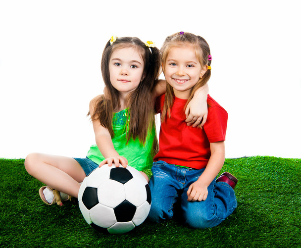 Small kids with soccer ball - Zdjęcie, obraz