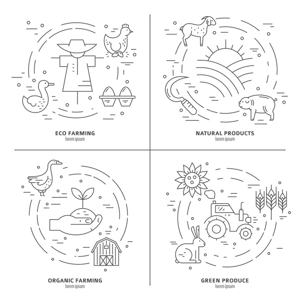 different agricultural symbols - Vector, Image