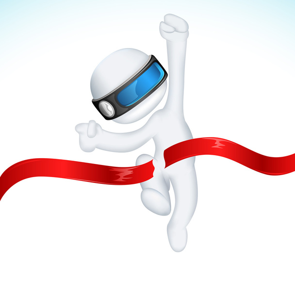 3d Man in Vector in Finishing Line - Vector, Image