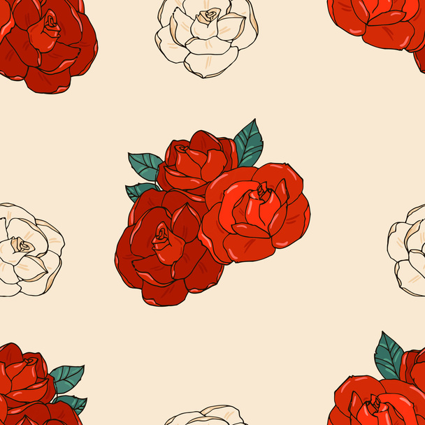 seamless pattern with roses - Vettoriali, immagini