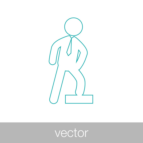 человек поднимается по карьерной лестнице
 - Вектор,изображение