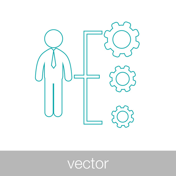 Erőforrások kezelése koncepció ikonra. Stock illusztráció lapos desig - Vektor, kép