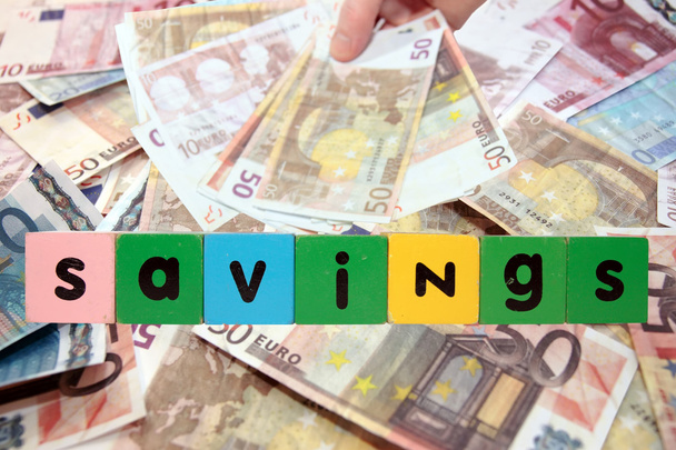 Примітка заощадження євро іграшка літерами - Фото, зображення