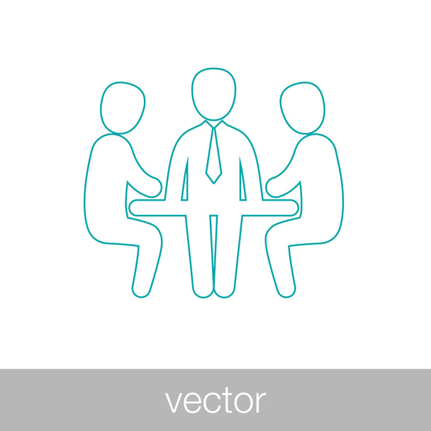 zakenlieden bespreken pictogram - zakenlieden dialoogvenster spraak - busine - Vector, afbeelding