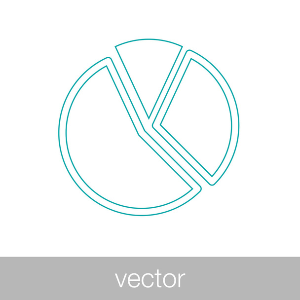 Circular diagram web icon - pie chart web icon - Business data a - Vector, Image