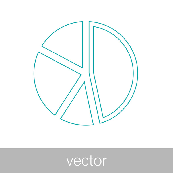 Icono web de diagrama circular - icono web de gráfico circular - Datos comerciales a
 - Vector, imagen