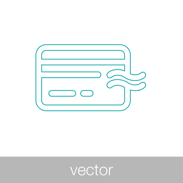 Karta kredytowa - ikona plastikowych pieniędzy - symbol finansowych - Wektor, obraz