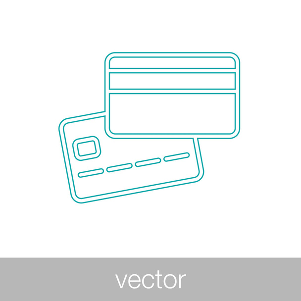 Hitelkártya ikon - műanyag pénzt ikon - pénzügyi szimbólum - Vektor, kép