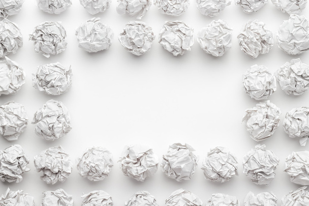 crumpled paper on white table brainstorming concept - Valokuva, kuva