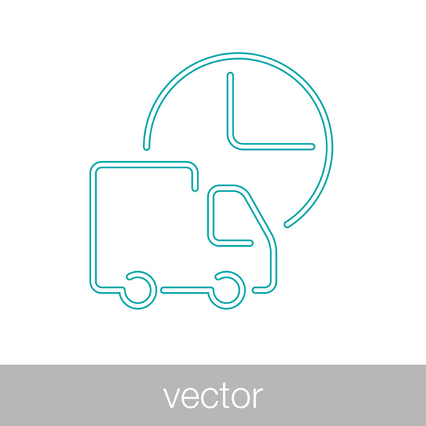 Icono logístico y de entrega - concepto de diseño de estilo plano illustrat
 - Vector, imagen