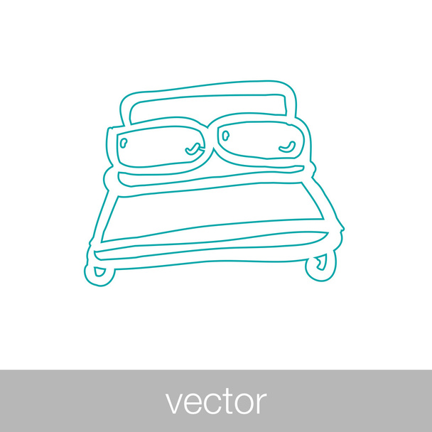 Cama doble, icono web
 - Vector, Imagen