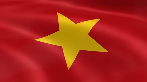 Bandera vietnamita al viento
 - Foto, imagen