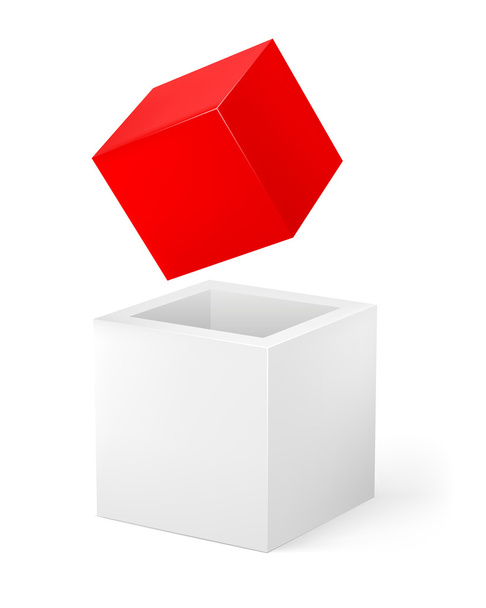 Red and white cube - Διάνυσμα, εικόνα
