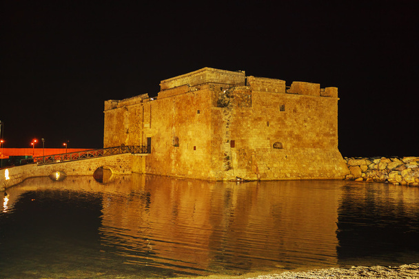 gece, Kıbrıs Kalesi'nde Paphos - Fotoğraf, Görsel