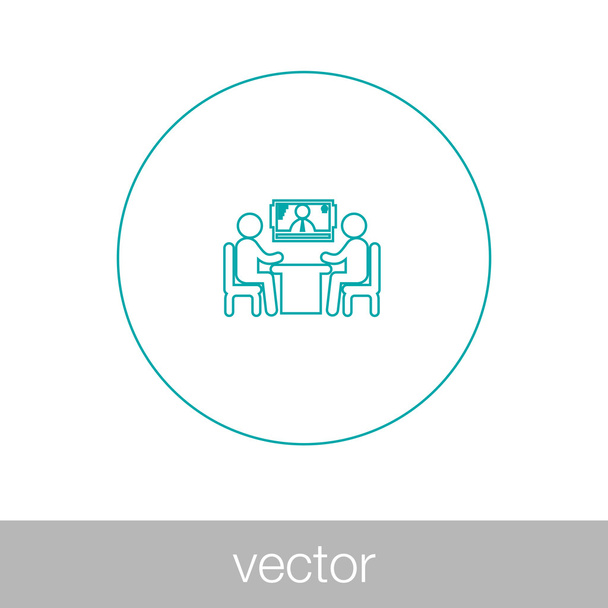 online interview - video conference - online meeting - Vector, Image