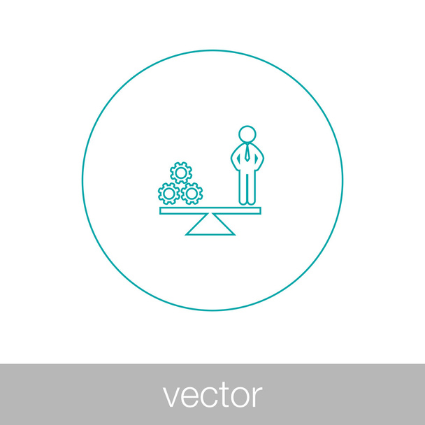business development balance icon. Gear and human balance icon. - Vector, Image