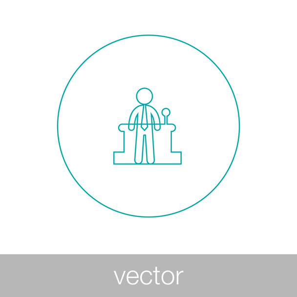 Public Speaker - Button - Public speaker concept icon. Stock ill - Vektor, obrázek