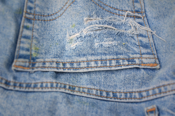 Blue torn jeans - Photo, Image