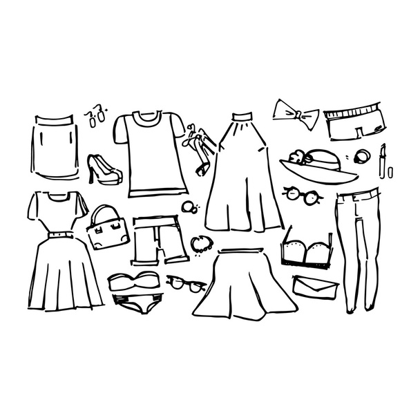 Dresses, vector illustration - Вектор,изображение