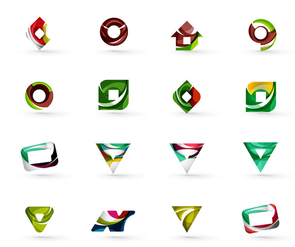 Set of various geometric icons - Vektör, Görsel