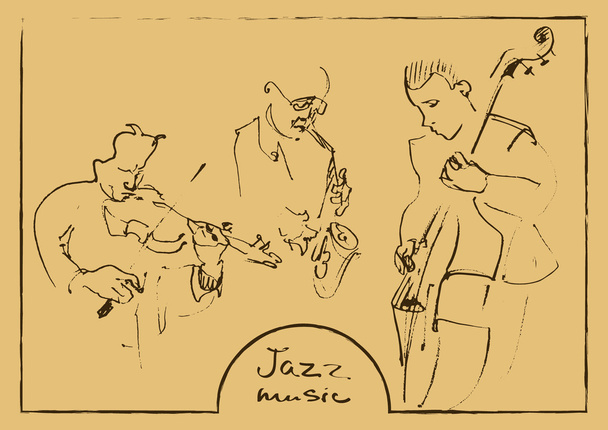 Sets der skizzierten Musiker. Handgezeichnete Illustration - Vektor, Bild