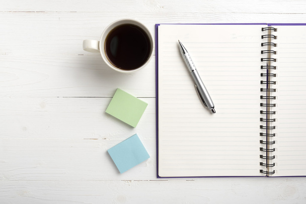 notepad and coffee cup - Photo, Image