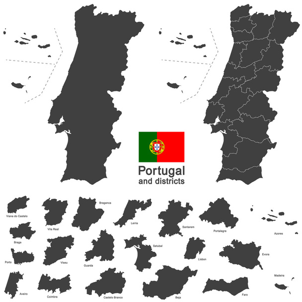 Πορτογαλία και περιοχές - Διάνυσμα, εικόνα
