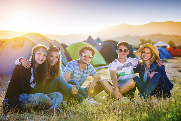 Beautiful teens at summer festival - Фото, изображение