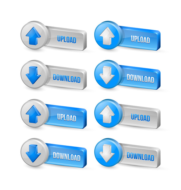 Download and upload buttons - Vector, Image