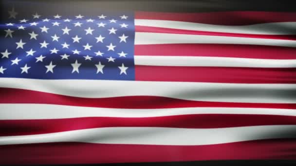 Flaga USA macha na wietrze - Materiał filmowy, wideo