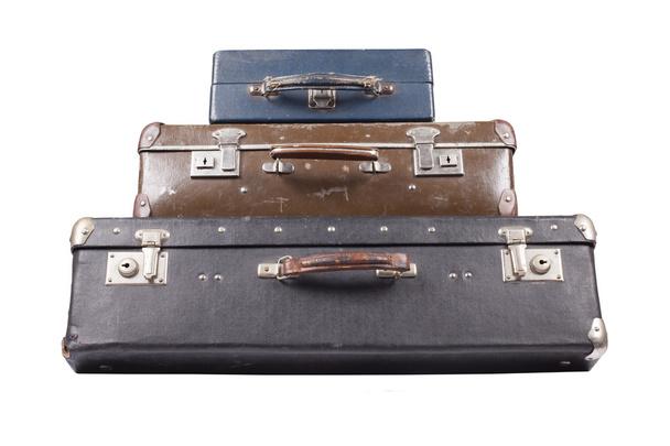 Stack of old suitcases isolated - Valokuva, kuva