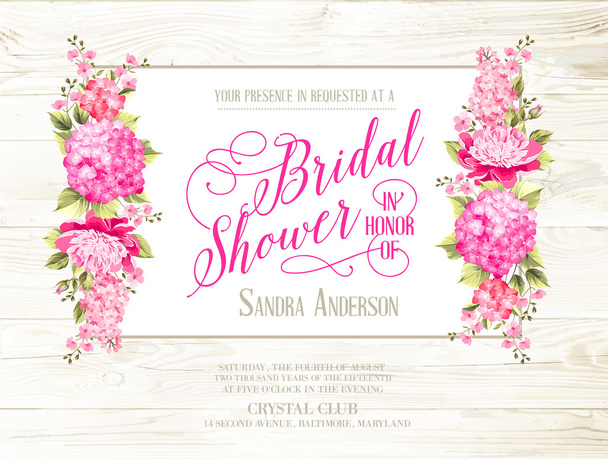 Bridal shower invitation. - Vector, Image