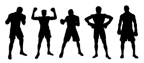 boxer silhouettes - Vector, Image