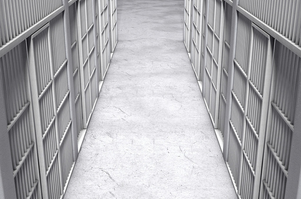 Κορυφή διαδρόμου κελί φυλακή - Φωτογραφία, εικόνα