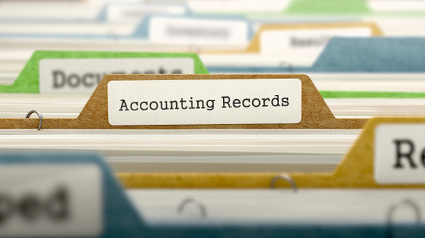 File Folder Labeled as Accounting Records - Φωτογραφία, εικόνα