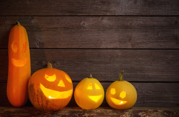 pumpkins on wooden background with copy space - Photo, Image