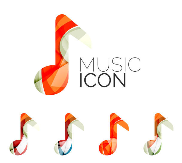 Készlet-ból absztrakt zenei jegyzet ikon, vállalati emblémát koncepciókat, tiszta modern geometriai design - Vektor, kép