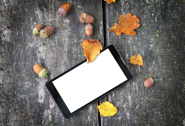 Smartphone - concepto de otoño
 - Foto, Imagen