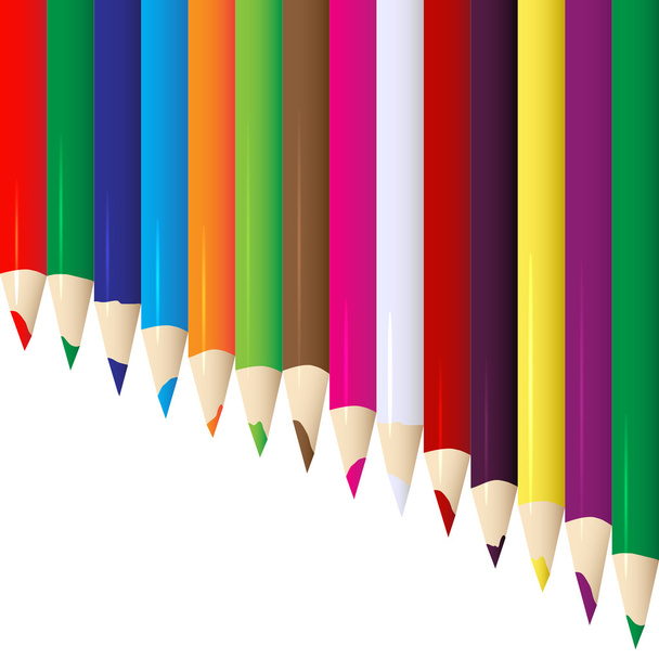 Line of vector colored pencils - Vector, Image