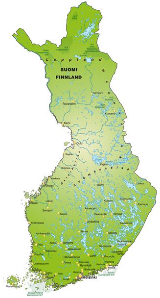 finnland/suomi als inselkarte - ベクター画像